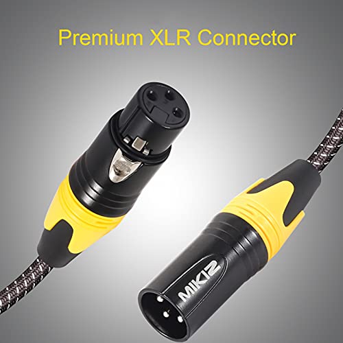 XLR Cables Braided for Microphone 15 Feet 6 Pack | Premium Anti-Tangling Balanced 3 Pin XLR Male to Female Patch Cords for Mic DJ Recroding - size: 6-Pack 15ft