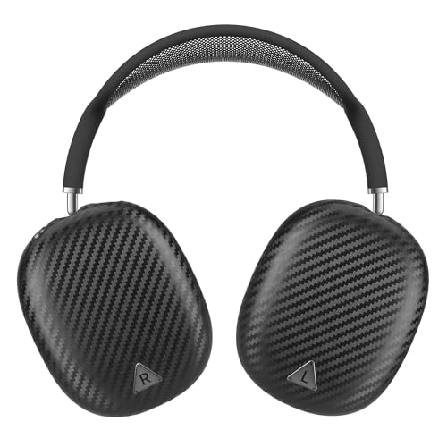 Carbon Fiber Texture Case Cover for AirPods Max Headphone, TPU Anti-Scratch Ear Cup Cover, Protective Skin Accessories for Apple AirPods Max(2024/2020) - Matte Black - color: Matte Black