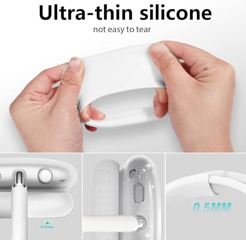 Case for AirPods Max, Anti-Scratch Soft Silicone With Gold Heart Pattern Ear Cups/Ear Pad/Headband Cover for Apple Airpod Max Headphones (Clear Glitter) - color: Clear Glitter