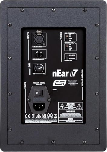 ESI nEar i7 6.5" Studio Reference Monitor, 2-Way Active Powered Speaker, Ideal for Near-Field Music Production, Studio Monitoring and Desktop Computers, Studio-Quality Sound, Sold Individually（Single） - size: nEar i7 (Single 6.5" Speaker)