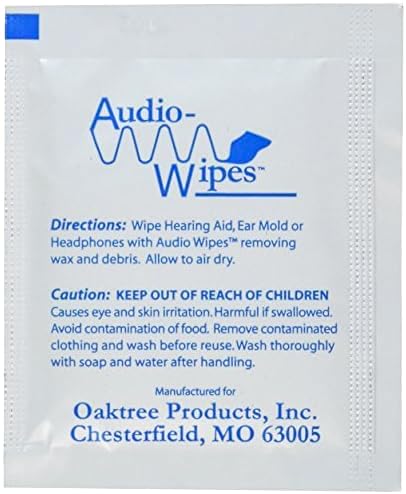 Audiologist's Choice Audio Wipes | 100 Individually Wrapped Towelettes | Alcohol-Free | Cleans, Removes Earwax & Sweat from Hearing Aids, Earmold, Airpods, Earbuds, in-Ear Monitors (IEMs)