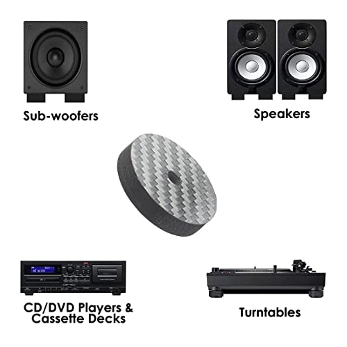Audiocrast HiFi Speaker Isolation Stand Feet Pads 25x5mm 4X Carbon Fiber Hi-end Speaker Shock Absorber Vibration Dampener Pad Spike Floor Protector for Audio Turntable Subwoofer Amplifier CD DVD AMP - size: 25x5mm