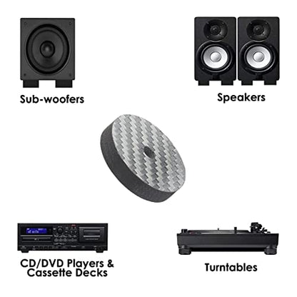 Audiocrast HiFi Speaker Isolation Stand Feet Pads 25x5mm 4X Carbon Fiber Hi-end Speaker Shock Absorber Vibration Dampener Pad Spike Floor Protector for Audio Turntable Subwoofer Amplifier CD DVD AMP - size: 25x5mm