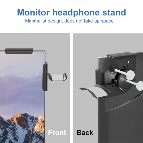 Headphone Holder for Screen (black 2 Pack) | Plastic Headphone Stand, Headset Stand Suitable for AirPods Max, Sony, Bose, Beats and More - color: black 2 Pack