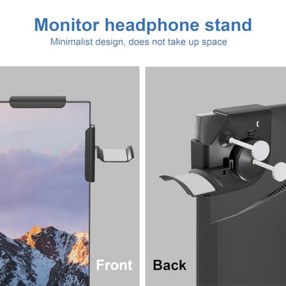 Headphone Holder for Screen (black 2 Pack) | Plastic Headphone Stand, Headset Stand Suitable for AirPods Max, Sony, Bose, Beats and More - color: black 2 Pack