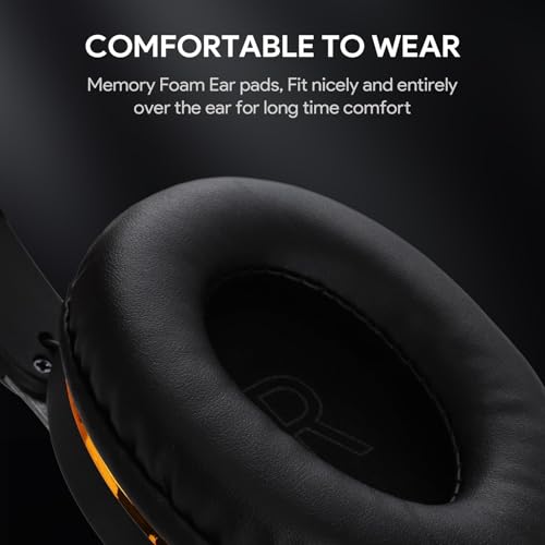 Bluetooth Headphones, Foldable Wireless Over-Ear Headphones with Hidden Mic for Cell Phone, Laptop, PC, Suitable for Music, School, Workouts, and Gaming (Black) - color: Black