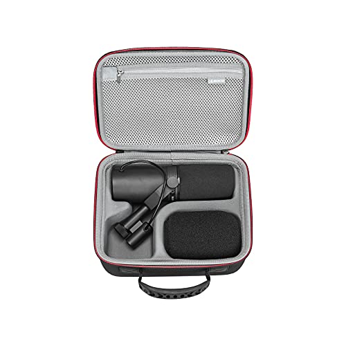 RLSOCO Hard Case Compatible With Shure MV7X / MV7+ / MV6 / MV7 / MV7i Podcast Dynamic Microphone & Shure SM7B / SM7dB Vocal Dynamic Microphone - color: Black