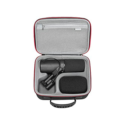 RLSOCO Hard Case Compatible With Shure MV7X / MV7+ / MV6 / MV7 / MV7i Podcast Dynamic Microphone & Shure SM7B / SM7dB Vocal Dynamic Microphone - color: Black