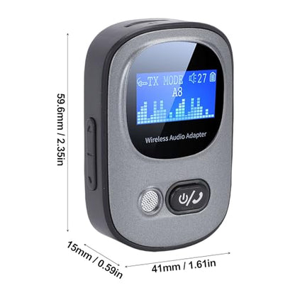 GOWENIC Bluetooth 5.3 Transmitter Receiver Adapter, Light Emitting Diode Display, Low Latency High Fidelity Sound