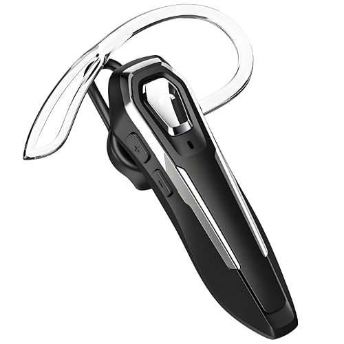 Wireless Headsets V5.4 with Noise Canceling Mic Single Earphones Bluetooth Headset 36Hrs Talking Time Wireless Bluetooth Headphones for Driving Black