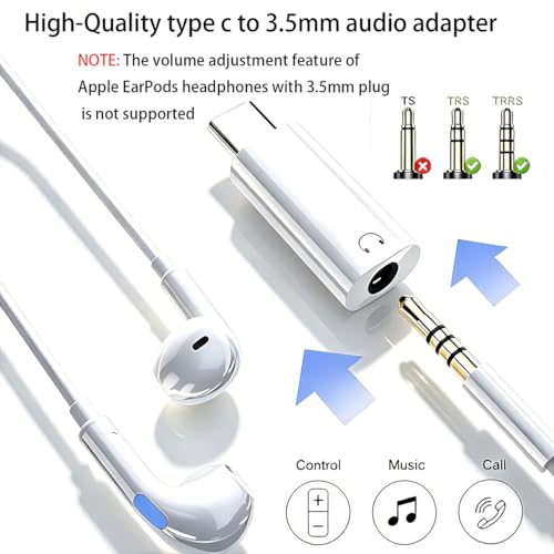 FRIGRAF 1PACK USB C to 3.5mm Audio Adapter, Type C to Headphone Jack Dongle | Hi-Fi USB C to Aux Adapter Compatible with iPhone 17 16 15 Pro/Pro Max/Plus, Samsung Galaxy S26 S24 Pixel, iPad Pro, MacBook - size: 1-Pack