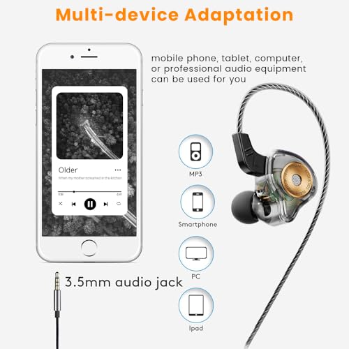Piluyaa QKZ AK6 Ultra Wired Gaming Earbuds in-Ear Monitors Headphones MIC - color: Black