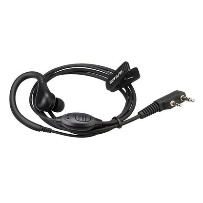 Retevis RT22 Walkie Talkie Earpiece, for RT68/RT21/H777/RT27/RT68H | 2 Pin, Compatible with Pxton, Baofeng BF-888S/BF-T26, Kenwood Two Way Radio, Walkie Talkie Earpiece with Mic(1 Pack) - size: Standard size