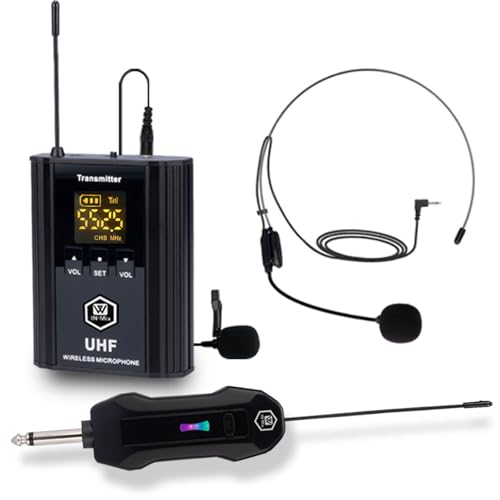 W IN-MIX UHF Wireless Microphone System – 1-Pack with Headset & Lavalier Mics, 100ft Range, 30 Selectable Channels for Karaoke, Church, Teaching & Presentations - style: 1 Pack