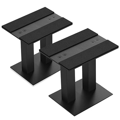 Desktop Speaker Stands 1 Pair Bookshelf Speakers Steel Studio Monitor Stand - size: 9.4"L x 8.3"W x 9.8"H