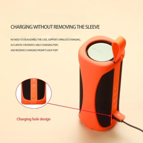 Silicone Case Compatible with Xiaomi Bluetooth Speaker C, Shockproof Protective Sleeve with Charging Port Cutout - color: Black