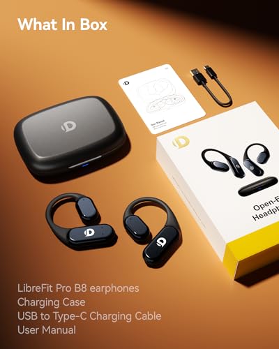 Gen 2 Open Ear Headphones - True Bone Conduction Wireless Earphones, Bluetooth 6.0, Tuned for Audio, Fit for Running, Yoga, Up to 60H Playtime with Case, IP68 - color: Obsidian