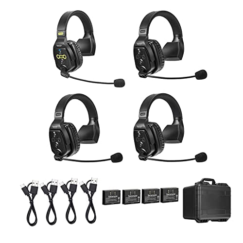 Saramonic WiTalk-WT4S 4-Person Full-Duplex Wireless Headset Intercom - size: 4-Person Single-Ear System