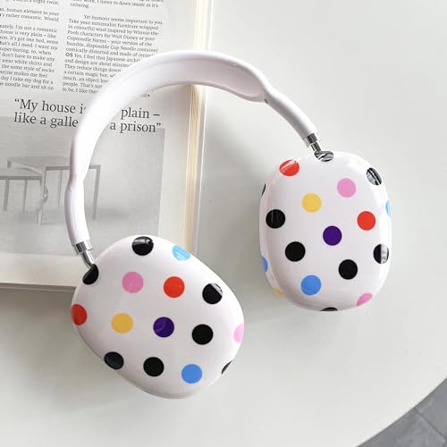 Case Compatible with AirPods Max Headphones, Soft TPU Cute Colorful Polka Dots Anti-Scratch Protective Ear Cup Covers Headphone Cases for Woman Kids - color: Colorful polka dots