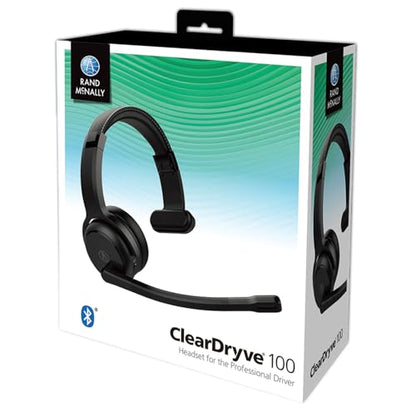 Rand McNally ClearDryve 100 Premium Wireless Headset for Clear Calls with Noise Cancellation, Long Battery Life, All-Day Comfort, Black - style: Mono on-ear