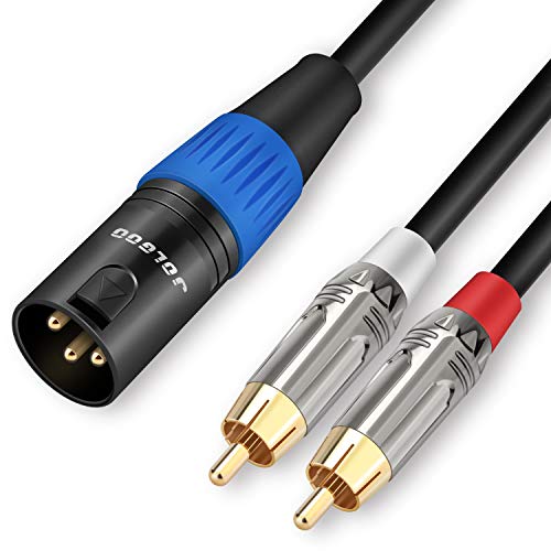 JOLGOO 언밸런스 듀얼 RCA to XLR 수 Y 스플리터 패치 마이크 케이블, XLR 수 1개 - 2 RCA 수 Y 어댑터 코드 케이블, 1m(3.3피트) - size: 3.3 Feet, style: 듀얼 RCA 수 - XLR 수