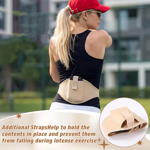 1 Pack Mic Belt Waist Strap Breathable and Stretchy Microphone Belt Holder Waistband Bag Case Carrier Pouch for Fitness Instructors, Theater, Speakers(Beige) - color: Beige