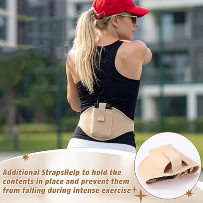 1 Pack Mic Belt Waist Strap Breathable and Stretchy Microphone Belt Holder Waistband Bag Case Carrier Pouch for Fitness Instructors, Theater, Speakers(Beige) - color: Beige