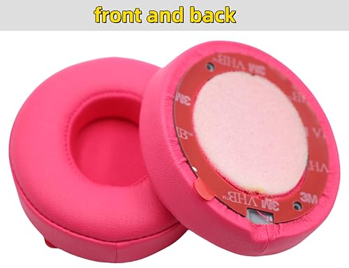 Replacement Ear Pads for Beats Solo 3/2 Wired On-Ear Headphones - Rose Red | Solo 3 Pads Replacement for Beats Solo 2 Wired Repair Accessories, Soft Solo 2 Earpads Covers & Easy to Install Foam Cushions - color: Rose Red