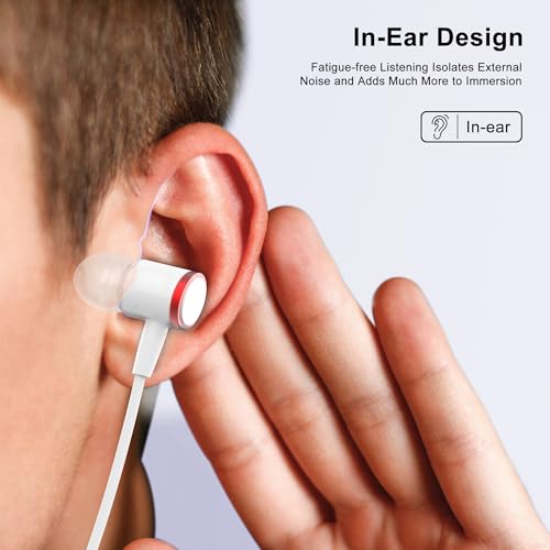 AMVR Noise Isolating Earbuds Earphones Custom Made for Meta Quest 2 VR Headset, with 3D 360 Degree Sound in-Ear Headphones and Earphone Silicone Holders (White) - color: White