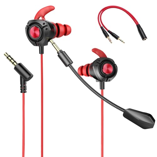 Gaming Headset with Microphone Wired Gaming Earbuds PC for PS4 PS5 One PlayStation 5 Games Mobile Phone,Detachable Stereo Bass Earphones Noise Cancelling Gaming Headphones with Mic Black - style: Style-03