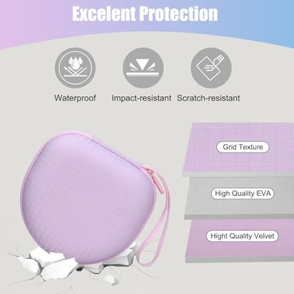 Headphone Case Compatible with Soundcore Anker Q20i/Q30, Beats Solo 4/Studio Pro, Tune 510BT/520BT, BERIBES/KVIDIO/JLab JBuds Lux ANC/TOZO HT3/Skullcandy Over-Ear Headphones Case Hard Shell(Purple) - color: Purple