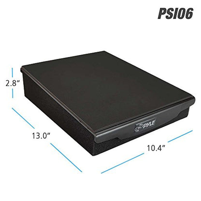 Pyle Speaker Isolation Pads - 10.4 x 13 x 2.8 inches - Acoustic Noise Isolation Platform - Foam Riser Recoil Stabilizer with Rubber Base for Studio Monitor, Subwoofer, Loudspeaker - PSIO6 - size: 10.4" x 13.0" (Single)