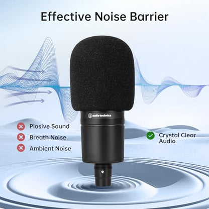 Foam & Dual-Layer Mesh Pop Filters Combo for Audio-Technica AT-2020 AT-2035 AT-2040 AT-2050 ATR2500 ATR2500X AT-4040 Microphones