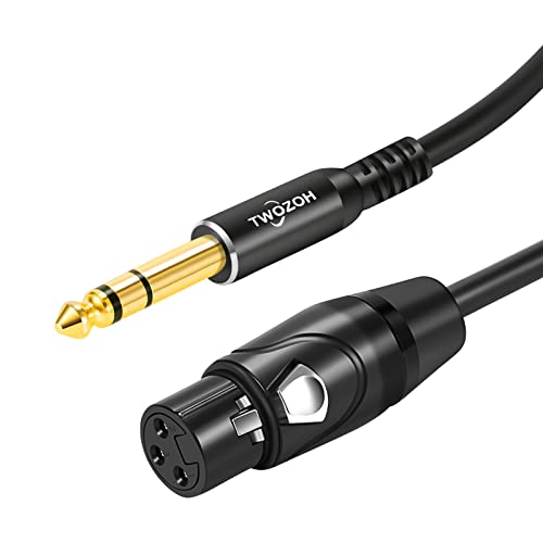 Twozoh XLR Female to 1/4 Inch (6.35mm) TRS Cable, Quarter Inch Jack Balanced to XLR Microphone Cable 60FT (Profesional/HiFi) - color: Female 1-PACK, size: 60FT