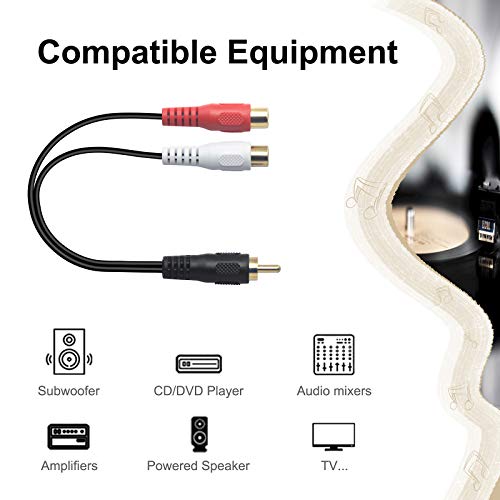 VCE RCA to 1/4" Audio Adapter Bundle with RCA Y Splitter