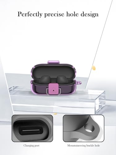 Case for Sony WF-C510 Noise Canceling Truly Wireless Earbud,BOVUGAC High Transparency Soft TPU Shockproof Cover with Keychain,Cleaning Kit and Lanyard-Clear Purple - color: Purple