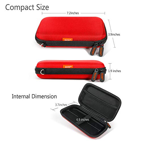 Red External Hard Drive Case, Shockproof EVA Travel Bag | Fits WD My Passport, Seagate, Toshiba, 1TB 2TB 4TB, Power Bank, Portable Electronic Organizer - color: Red