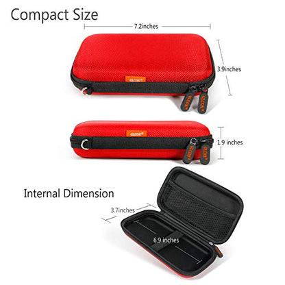 Red External Hard Drive Case, Shockproof EVA Travel Bag | Fits WD My Passport, Seagate, Toshiba, 1TB 2TB 4TB, Power Bank, Portable Electronic Organizer - color: Red