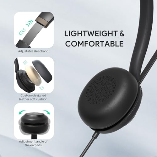Yealink UH37 USB Headset with Mic Noise Cancelling Wired Headphone USB-C/A