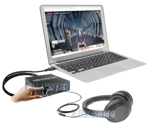 Plug-and-Play USB Sound Card for PC PS4 PS5 Android OS with Volume Bass Control