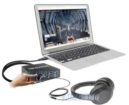 Plug-and-Play USB Sound Card for PC PS4 PS5 Android OS with Volume Bass Control