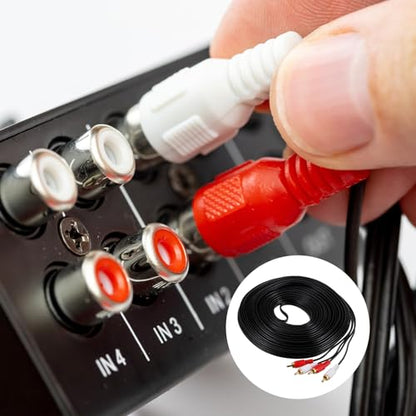 MECCANIXITY 66ft RCA Cable, 2RCA Male to 2RCA Male Audio Video Speaker Cable for Subwoofer Amplifier Home Theater DVD TV - size: 66ft, style: 2RCA Male to 2RCA Male