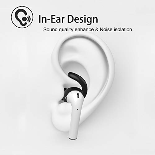 Anti-Slip Earhooks Soft Silicone Skin Compatible with Apple Airpods 2 & 1 Lightweight Sound Quality Enhancement for Headphones Outdoor Activities in-Ear EarHook 2 Pairs White - color: White