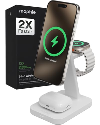 Mophie Snap+ 3-in-1 Wireless Charging Stand - MagSafe & Qi2 Certified