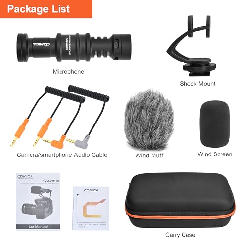 COMICA CVM-VM10II Universal Shotgun Microphone for Camera, iPhone, Android - color: Black