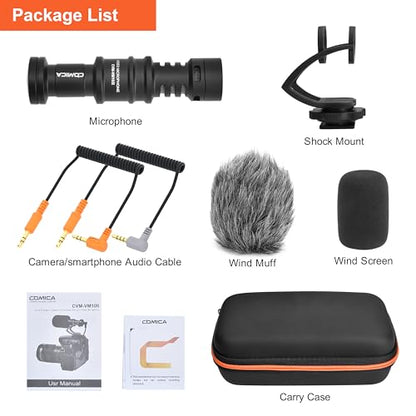 COMICA CVM-VM10II Universal Shotgun Microphone for Camera, iPhone, Android - color: Black