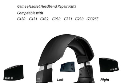 Replacement Hinge for Logitech Wired Gaming Headset, Headband Hinge Swivel Connector for G930, G432, G430, G431, G332, G230 Replacement Parts (Left + Right), black
