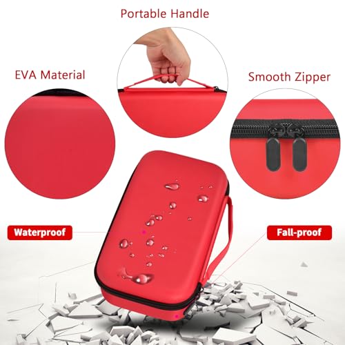 Wireless Microphone Case Compatible with JBL Wireless Two Microphone System, Handheld Dual Mic Travel Bag for Singing or Karaoke for Receivers, Adapters, AA Batteries - color: Red