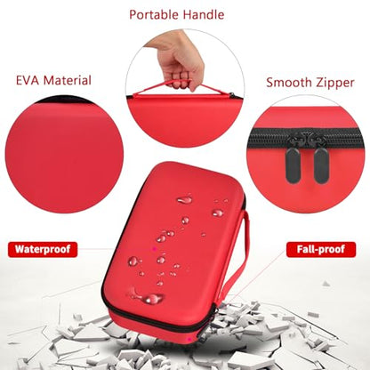 Wireless Microphone Case Compatible with JBL Wireless Two Microphone System, Handheld Dual Mic Travel Bag for Singing or Karaoke for Receivers, Adapters, AA Batteries - color: Red