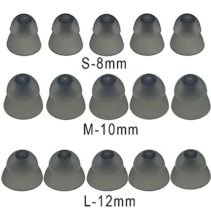Smokey Hearing Aid Power Domes Close Domes Ear Tips for Resound Sure Fit Style RIC RITE and Open Fit BTE Hearing Amplifier with Cleaning Tools Brush Cleaner and Carry Case (Smokey, Small) - size: Small